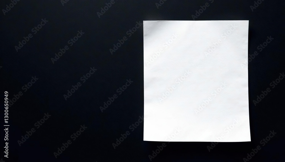 White paper on black wall with subtle texture, sheet, paper White paper on black wall with subtle texture, sheet, paper
