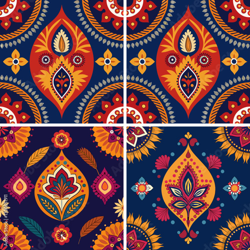 Motifs African boo paisley Floral Kat pattern embroidery border Ethnic Kat floral Ethnic Indian Pattern Kat pattern ethnic