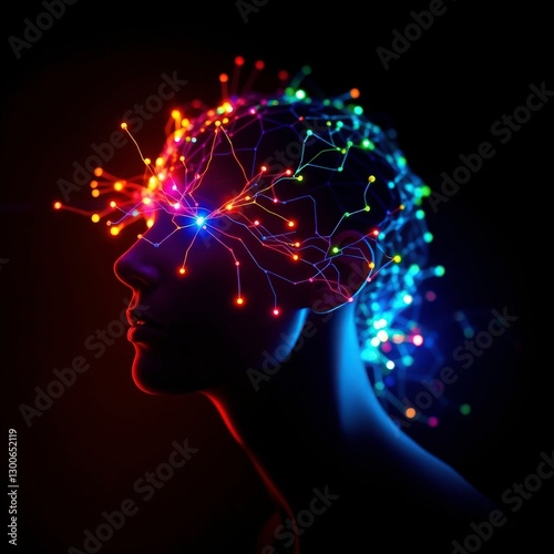 human head with light bulb