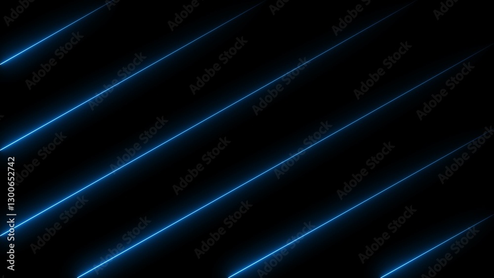 Animation bright neon royal blue color electric lines 4k illustration black background. Animation bright neon royal blue color electric lines 4k illustration black background.