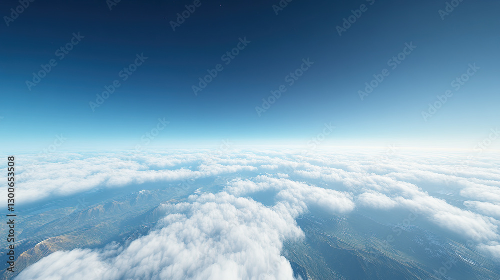 Naklejka premium Tranquil Sky with Soft, Fluffy White Clouds Scattered Across a Clear Blue Expanse, Evoking Calm and a Sense of Freedom.