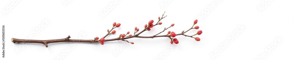 A bundle of small branches isolated on white background, delicate, twiggy, twigs A bundle of small branches isolated on white background, delicate, twiggy, twigs