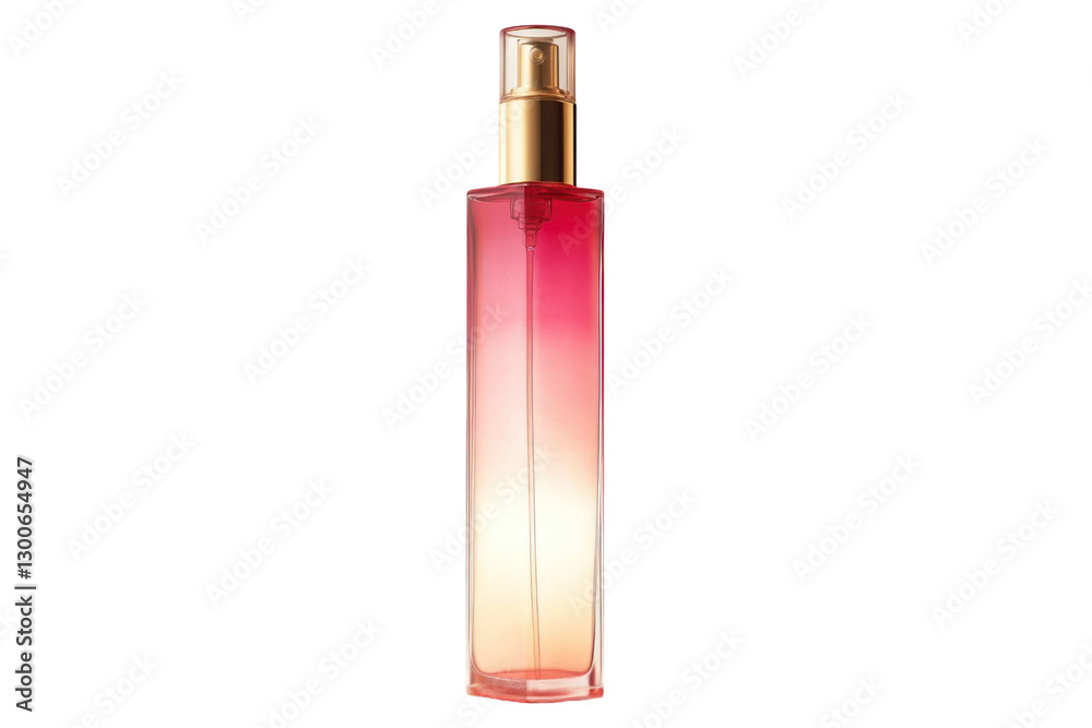 Elegant perfume bottle with a gradient pink to yellow color scheme against a black backdrop ideal for product promotion Elegant perfume bottle with a gradient pink to yellow color scheme against a black backdrop ideal for product promotion
