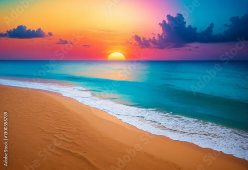 vibrant sunset over tranqui...
