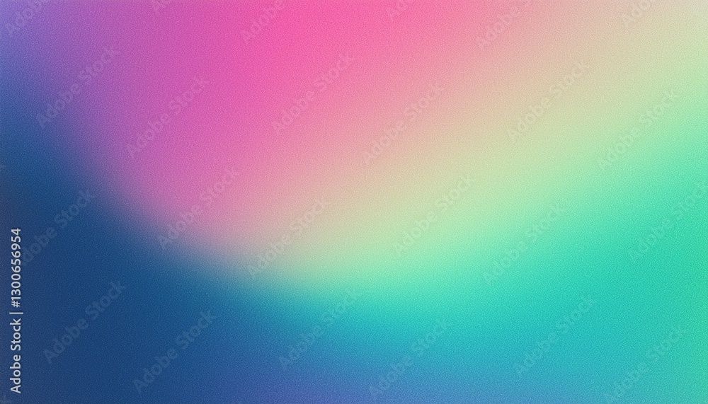 Obraz premium Grainy gradient background, pastel blue pink purple green noise texture banner, header cover poster backdrop design