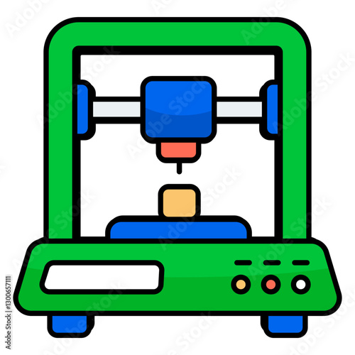 Modern design icon of 3d printer