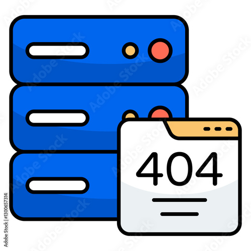 A unique design icon of error 404