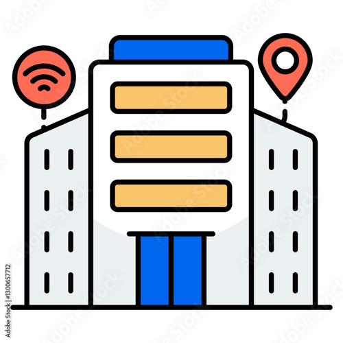 A unique design icon of smart building