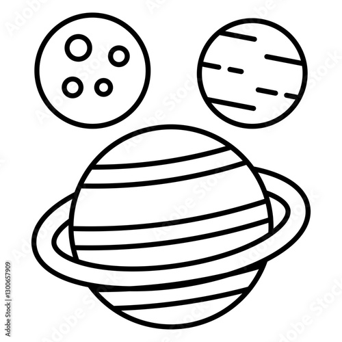 Modern design icon of revolving planet