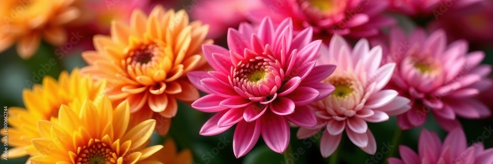 Close-up of tightly clustered chrysanthemums, color explosion , colorful, background, autumn Close-up of tightly clustered chrysanthemums, color explosion , colorful, background, autumn