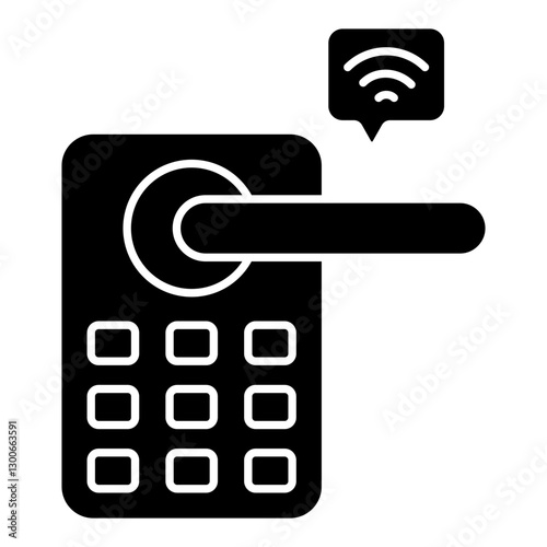 Unique design icon of smart door lock