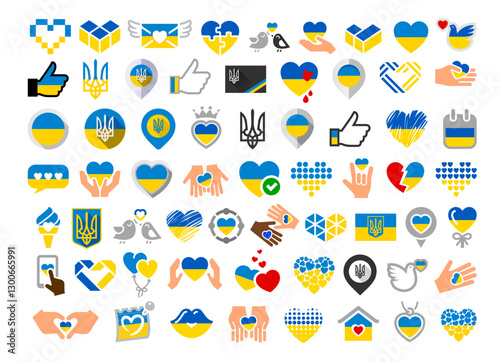 Flag of Ukraine, set symbols