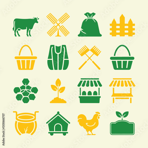 Agriculture and Farming Icons set. Editable vector icon. Perfect for web and app interfaces, presentations, info graphics, etc. 
