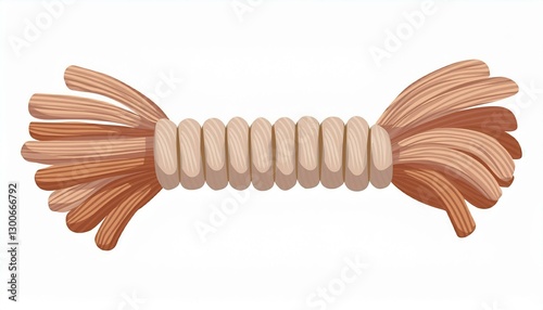 chew toy knotted rope for biting and playing pet accessory for jaw and teeth fun and entertaining tug for puppies canine animals flat  illustration isolated on white background