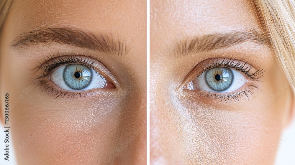 Fototapeta premium Beauty treatment outcomes for women skin diagram analysis in a clinical environment