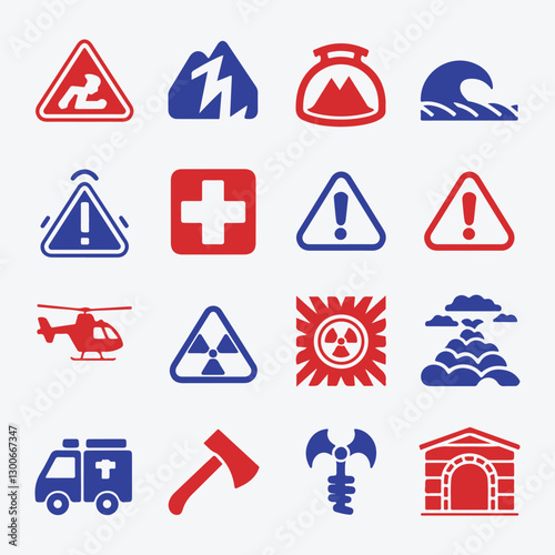 Disaster and Emergency Icons set. Editable vector icon. Perfect for web and app interfaces, presentations, info graphics, etc.

