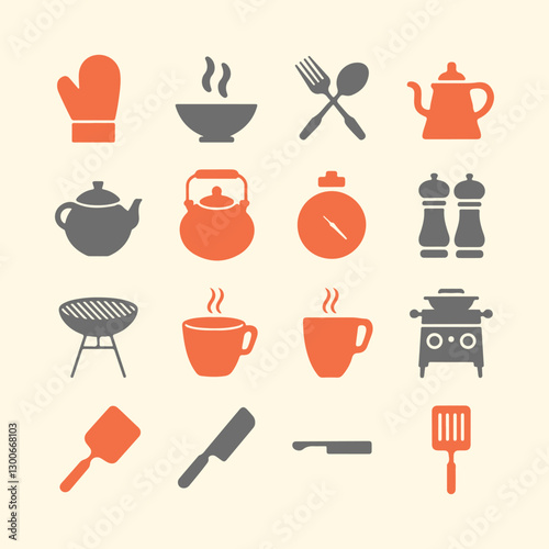 Kitchen and Cooking Icons set. Editable vector icon. Perfect for web and app interfaces, presentations, info graphics, etc.
