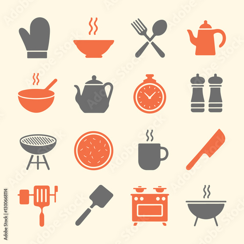 Kitchen and Cooking Icons set. Editable vector icon. Perfect for web and app interfaces, presentations, info graphics, etc.
