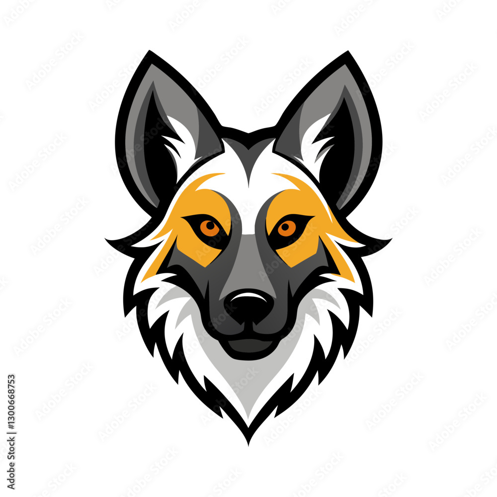 Fototapeta premium African Wild Dog head mascot logo design vector