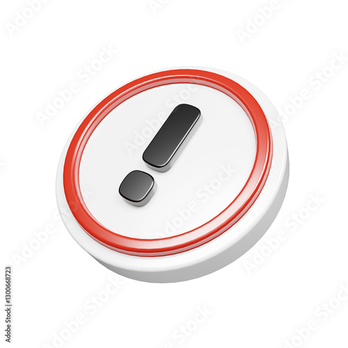Perspective views 3d rendering of warning icon illustration