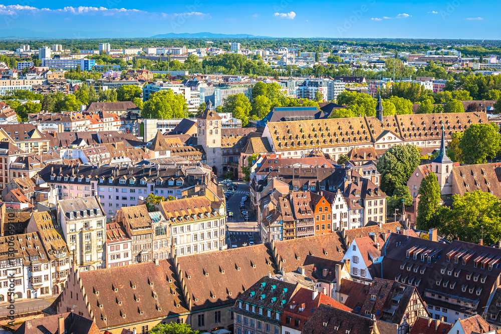 City of Strasbourg historic rooftops spectacular view from cathedral tower
