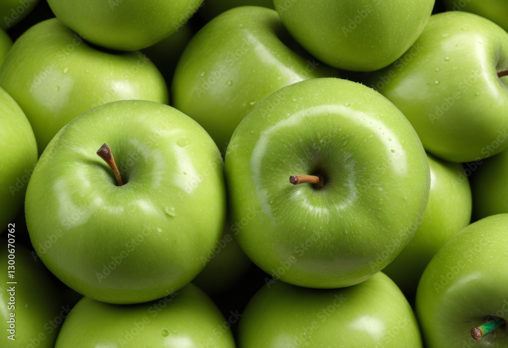Full frame shot of green apples sold at a market stall Full frame shot of green apples sold at a market stall