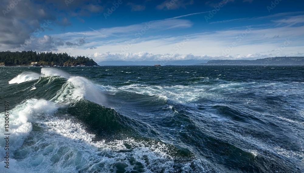 Fototapeta premium rough water puget sound wa usa