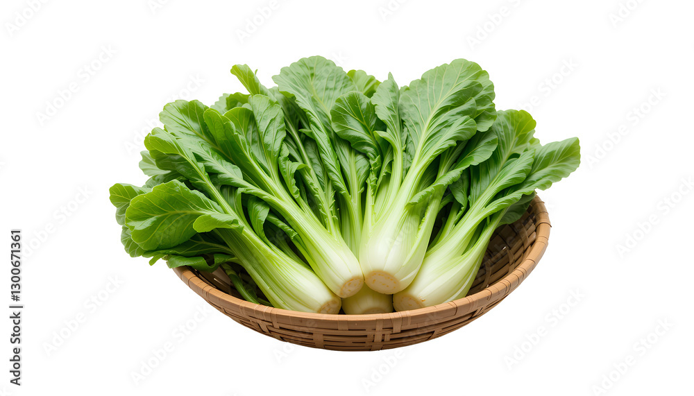 Fresh Green Bok Choy Vegetables in a Basket Display on transparent background Fresh Green Bok Choy Vegetables in a Basket Display on transparent background