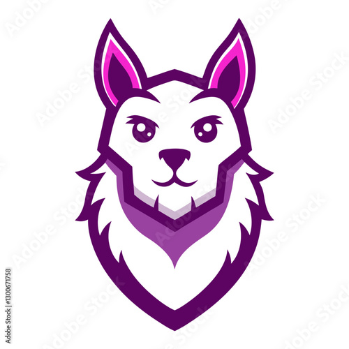 Alpaca head mascot logo design vector