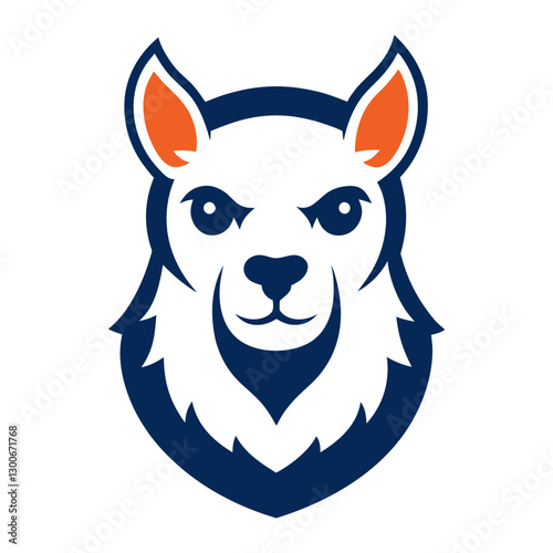 Alpaca head mascot logo design vector