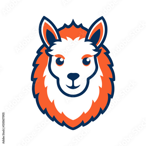 Alpaca head mascot logo design vector