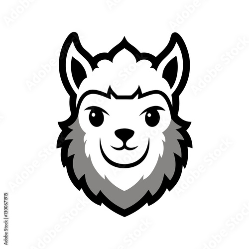 Alpaca head mascot logo design vector