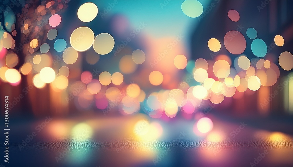 Fototapeta premium pastel blurry street lights bokeh background
