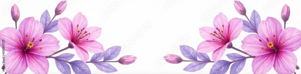 Fototapeta premium Delicate watercolor bouquet, soft purple pink blooms , hand-painted, purple