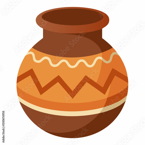 clay jug isolated on white background