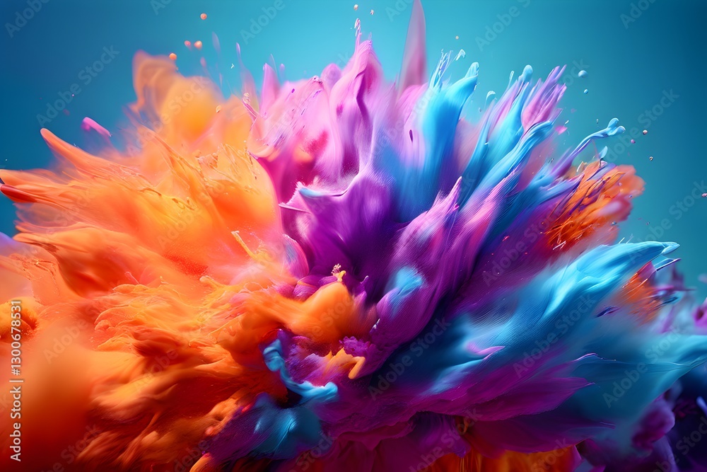 explosive color bursts radiating from a central point, featuring a fusion of vibrant blues, purples, and pinks explosive color bursts radiating from a central point, featuring a fusion of vibrant blues, purples, and pinks