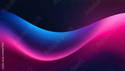 Purple magenta pink blue abstract color wave black background grainy texture banner website header design