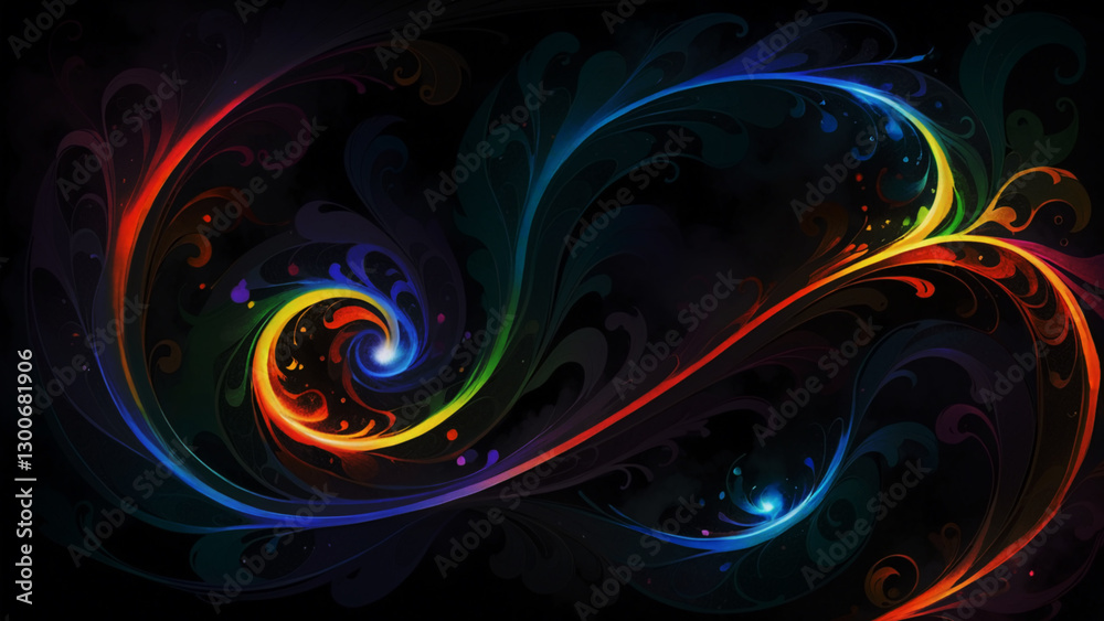 abstraction in the form of neon glow abstraction in the form of neon glow