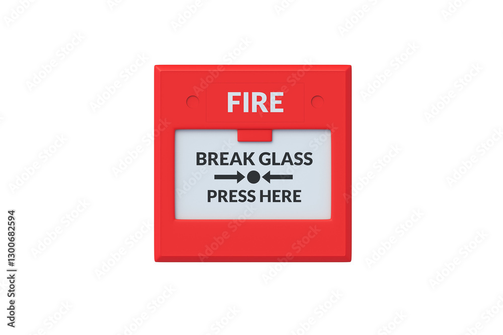 One fire alarm system isolated on white background. Emergency call button. Top view. 3d render One fire alarm system isolated on white background. Emergency call button. Top view. 3d render