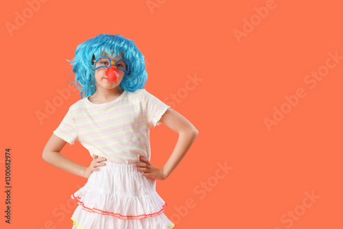 Funny girl with colorful wi...