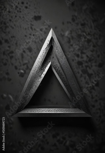 Intricate halftone triangle motif with high contrast and sharp edges ,  triangle patterns,  geometric shapes ,  black and white