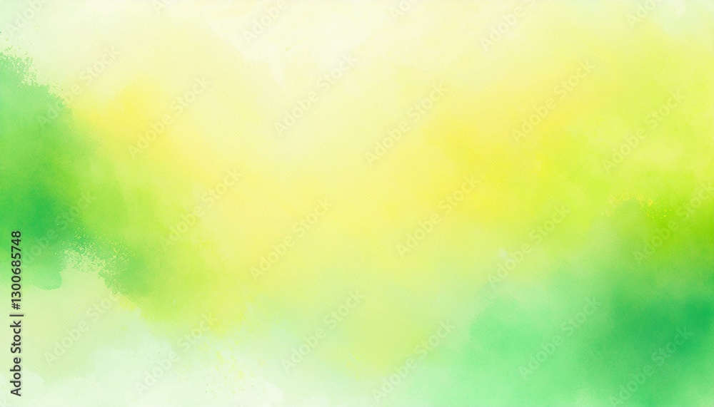 sweet pastel light green yellow watercolor wet wash splash background textured