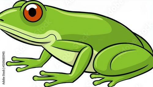 green tree frog isolated on white