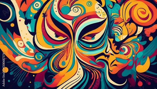 colorful abstract character design themes