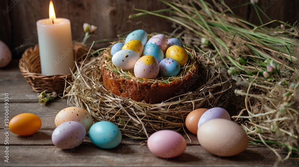 easter eggs in a nest easter eggs in a nest