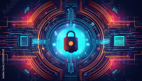 cybersecurity and ai technology illustration