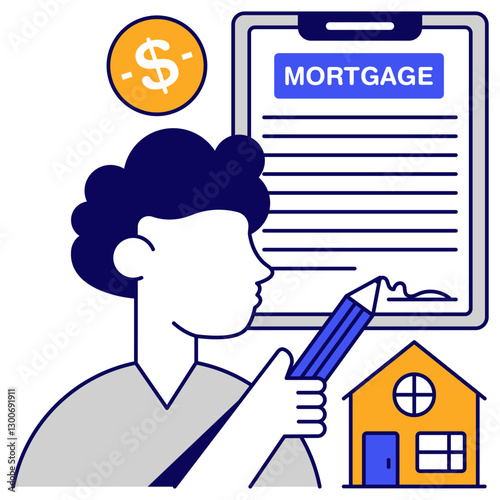 A unique design icon of mortgage paper