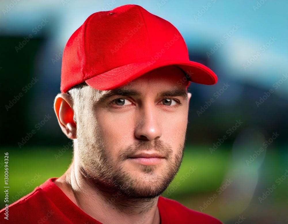portrait of a man in a red baseball cap