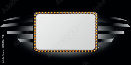 Light frame retro Shining retro light banner