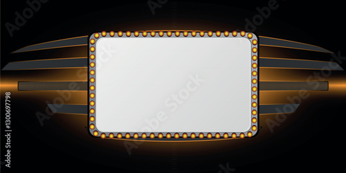 Light frame retro Shining retro light banner